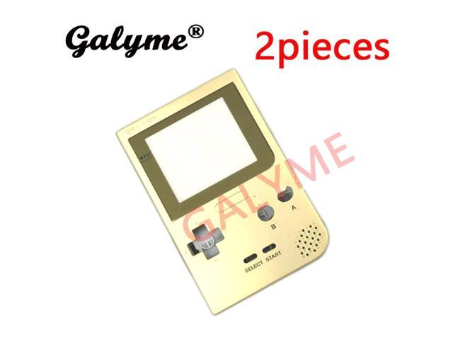 2 Pieces Gold DIY Full Case Cover Housing Shell Gameboy Pocket Game Console GBP Shell Case Buttons Transparent DIY Kit