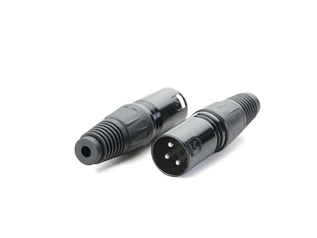 1 Pair Cannon Male and Female 3 Pin Microphone Audio AV Cable Plug Mic Connectors Cannon Cable Terminals Sound Plug(Male)