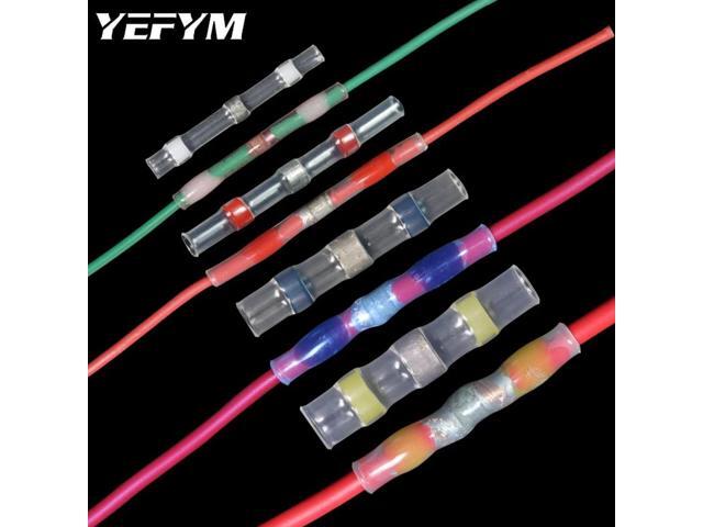 First picture~50Pcs Solder Seal Wire Connectors Heat Shrink Solder Butt Connectors Solder Connector Kit Automotive Marine Insulated(Green 50 Pcs...