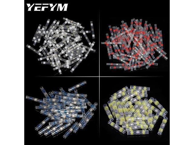 First picture~50Pcs Solder Seal Wire Connectors Heat Shrink Solder Butt Connectors Solder Connector Kit Automotive Marine Insulated(Green 50 Pcs...