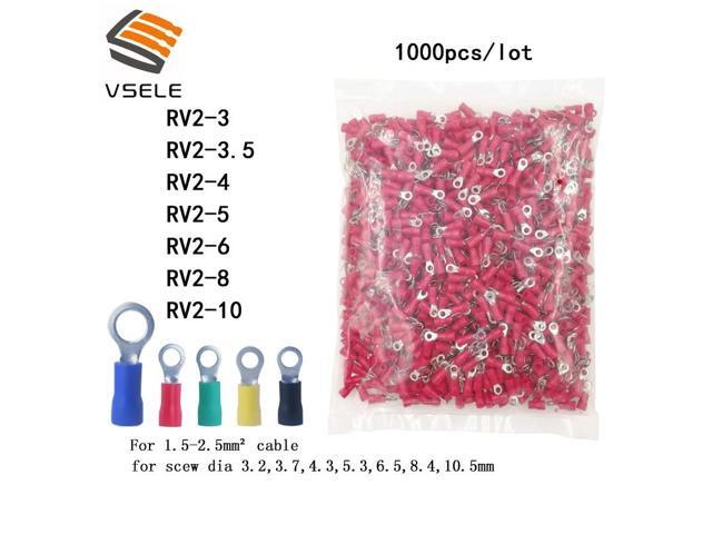 First picture~ 1000Pcs/lot ring crimp insulation terminal RV2-4 for 1.5-2.5mm2 wire cable connector( RV2-4 blue )