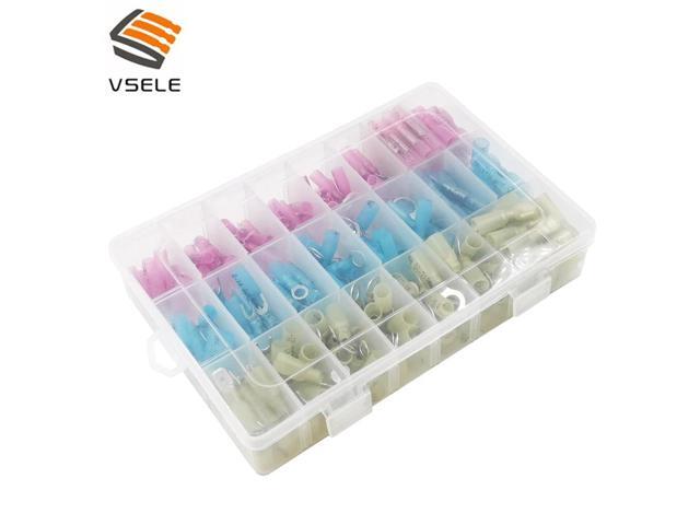 First picture~250Pcs Heat Shrink Wire Connector Waterproof Seal Cable Wire Terminals Kit Solder Sleeve Assorted Automotive Crimp Terminals Set()