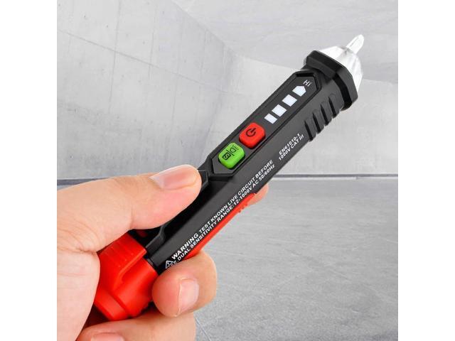 First picture~Non-Contact phase Rotation AC pen Detector DIY Voltage Tester Electrician Tools Live Null Wiring Checker Hi Low Sensitivity(Silver...