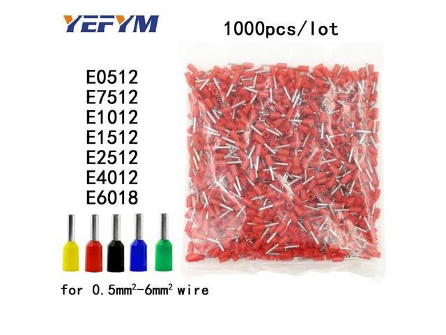 First picture~1000Pcs/lot tube insulating terminals E0512 E7512 E1012 E1512 E2512 E4012 E6018 insulated cable wire crimp connector( E7512 red )