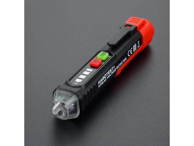 First picture~Electrician Wiring Checker pen Tester Smart Detection Non-Contact AC Voltage Detector Tester Wall Socket LIVE Null Wire Alarm(Red...