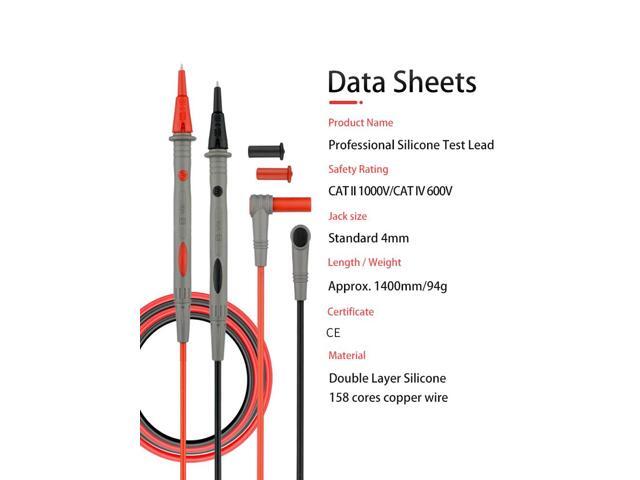First picture~Multimeter Test Lead Soft Silicone 158 cores Copper Wire Low Impendance Universal Digital Multimeter probe Test Leads Needle...