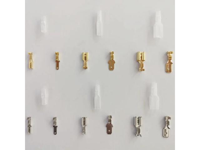 First picture~Metal Connector 2.8/4.8/6.3mm Copper Wire Terminals Male Female Connectors Electric Terminal Wire Connection Spade Connector(Line...