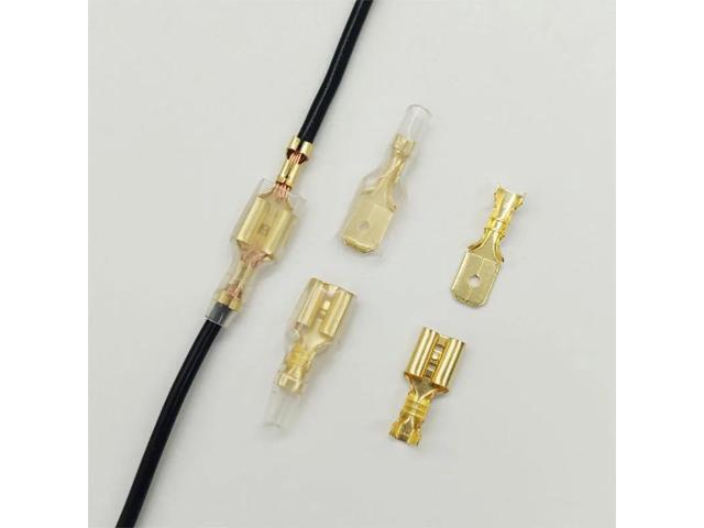 First picture~Metal Connector 2.8/4.8/6.3mm Copper Wire Terminals Male Female Connectors Electric Terminal Wire Connection Spade Connector(Line...