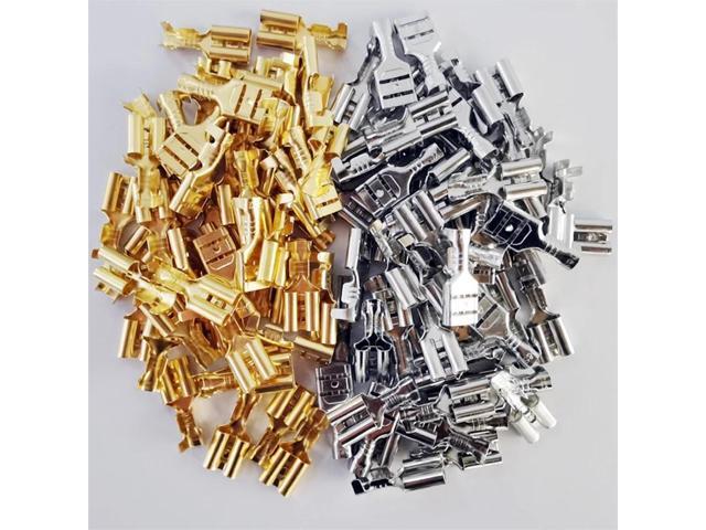 First picture~Metal Connector 2.8/4.8/6.3mm Copper Wire Terminals Male Female Connectors Electric Terminal Wire Connection Spade Connector(Line...