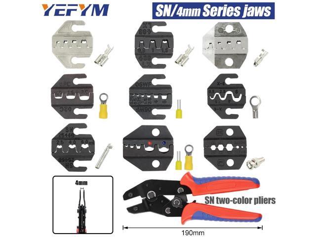 First picture~SN/4mm crimping pliers jaw for TAB 2.8 4.8 6.3 C3 XH2.54 2510 plug insulation tube terminal tools jaw width 4mm/pliers 190mm(Red...