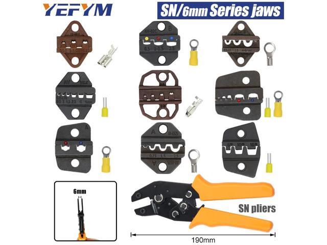 First picture~SN/6mm Crimping pliers SN jaw jaw width 6mm/pliers 190mm for TAB 2.8 4.8 6.3/C3 XH2.54 3.96 2510 plug spring SN-48B SN-28B(Gold...