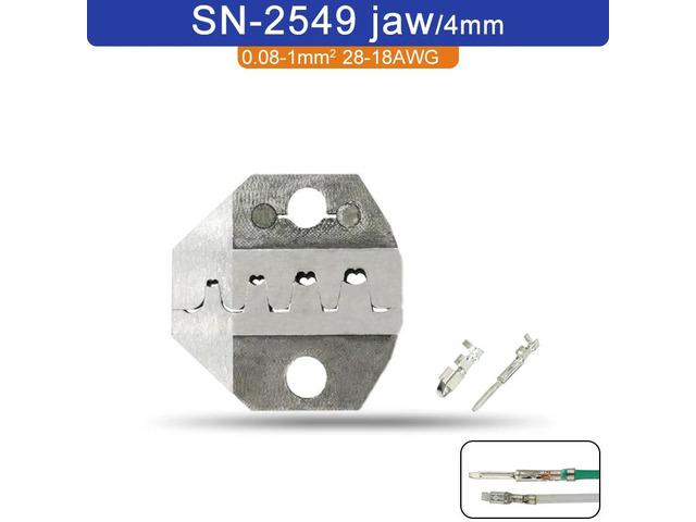 First picture~SN/4mm crimping pliers jaw for TAB 2.8 4.8 6.3 C3 XH2.54 2510 plug