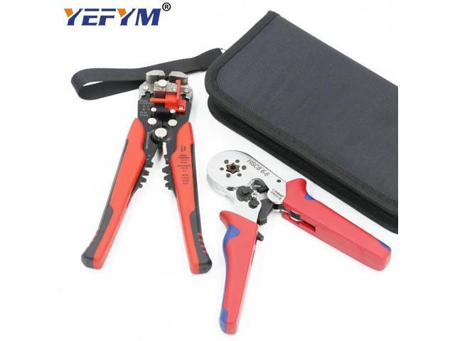 First picture~HSC8 6-6/6-4 pliers Crimp tools set for tube terminal and multifunctional stripping cutting wire pliers mini black tool bag(Red HSC8...