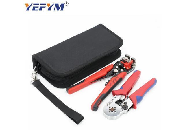 First picture~HSC8 6-6/6-4 pliers Crimp tools set for tube terminal and multifunctional stripping cutting wire pliers mini black tool bag(Red HSC8...