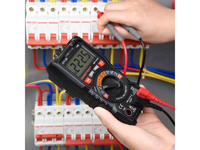 First picture~ Handheld Digital Multimeter 600V 10A AC DC Voltage Current Ohm Hz True RMS Capacitance DMM C/F Tester Multitester(Brown HT113A...