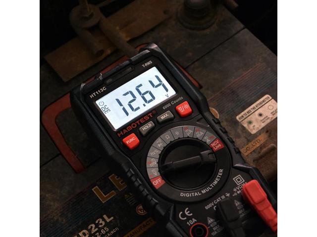 First picture~ Handheld Digital Multimeter 600V 10A AC DC Voltage Current Ohm Hz True RMS Capacitance DMM C/F Tester Multitester(Brown HT113A...