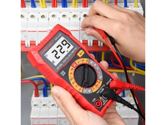 First picture~Multimètre HT108 Digital Multimeter Esr Meter AC DC Voltage Current Ohm Automotive Electrician Tools Dmm 2000 Counts(Brown HT108L...