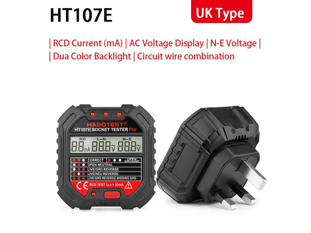 First picture~ Socket Tester pro Voltage Test RCD 30mA Socket Detector UK EU plu