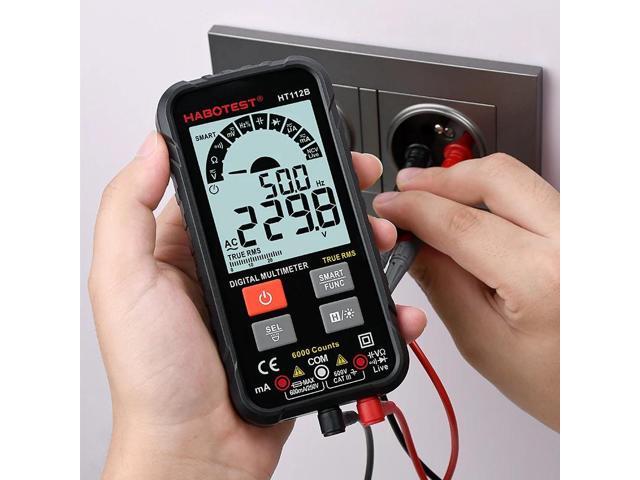 First picture~ Multimeter professional Smart Intelligent Multitester Ohm Capacitance Hz AC DC Voltage Current NCV Multimetro Tester(Brown HT112B...
