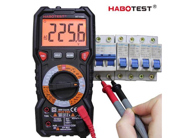 First picture~ HT118C profesional NCV Digital Multimeter 6000 Counts AC DC Multitester Frequency Transistor Capacitance Tester()