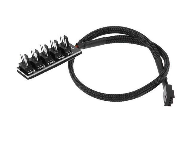 PC Fan Power 1 Female To 5 Male 4-pin Socket Fan Hub Splitter Cable Cooler USA