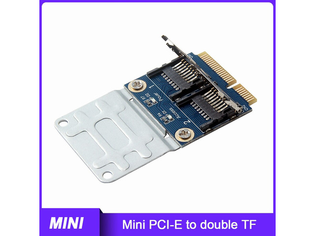 Laptop Dual SDHC/SDXC/TF Card Slots to Mini PCIE Memory Card Reader Mini PCIE Adapter Riser Card for Notebook Home Office