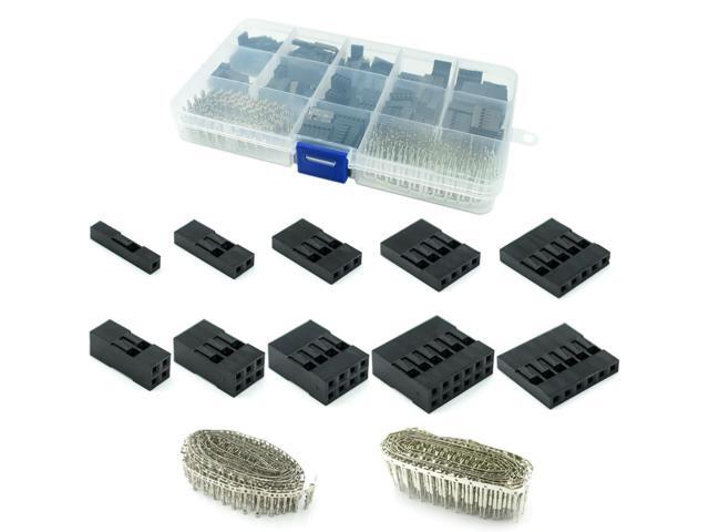 620pcs Dupont Connector 2.54mm, Dupont Cable Jumper Wire Pin Header Housing Kit, Male Crimp Pins+Female Pin Terminal Connector