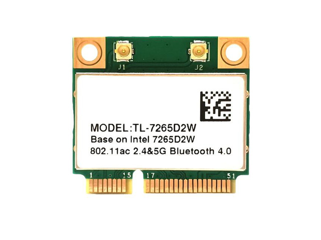 MUAC7265 Wireless Network Card 2.4G+5G MINI PCIE Gigabit DualBand BT 4.2 Wifi Network Card Supports 802.11A/B/G/N/Ac