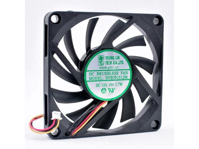 Photos - Computer Cooling Utek DFB701012M 7cm 70mm fan 70x70x10mm DC12V 1.7W 3 wires, double ball bearing 