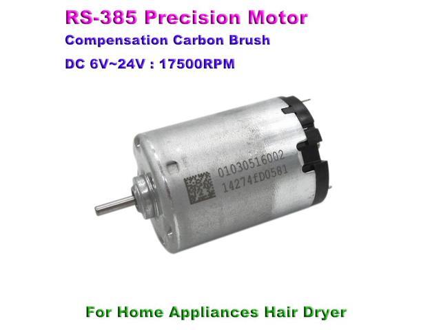 Micro RS-385 Electric Motor DC 6V-24V 17500RPM High Speed Carbon Brush Long Life Motor for Hair Dryer Toy Model photo