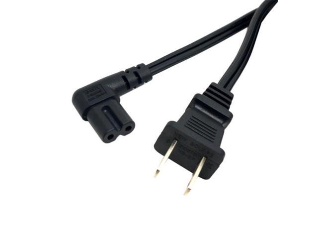 USA 2pin Male to 90 Degree Right Angled IEC 320 C7 Power Supply Cord cable 1m