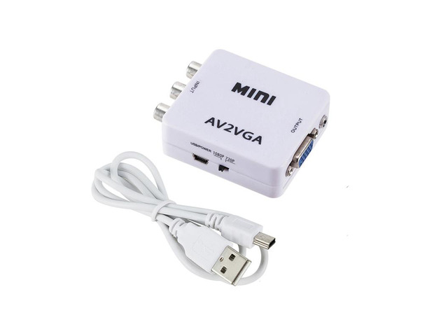 Mini HD AV2VGA Video Converter Convertor Box AV RCA CVBS to VGA Video Converter Conversor to PC HDTV Converter