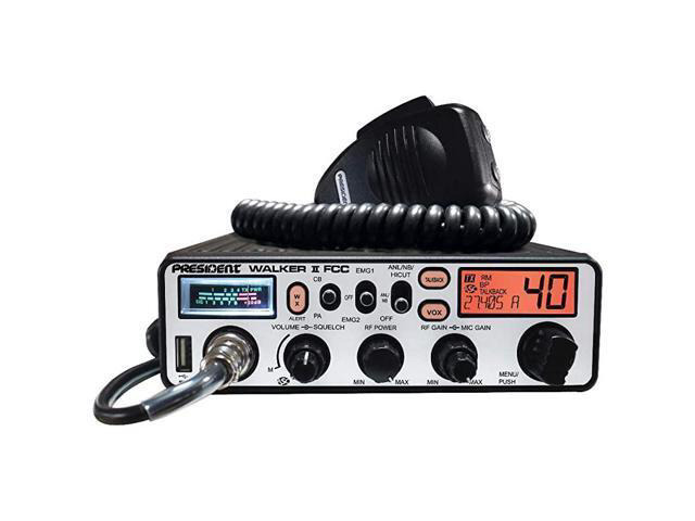 WALKER II FCC AM Transceiver CB Radio 40 Channels AM Channel Rotary Switch Volume Adjustment and ONOFF Manual Squelch and ASC Multifunctions LCD...