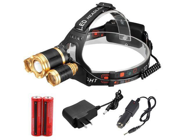 28000LM CREE XM-L T6 Zoomable Focus LED Headlight Head Lamp, 2x18650+Charger USA