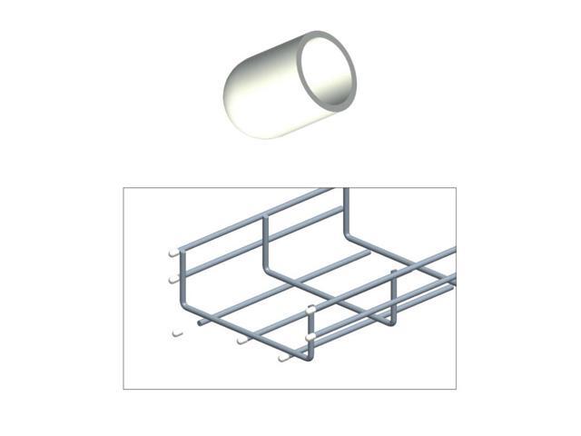 Cable Tray Rubber End Cap, White, 50 pack