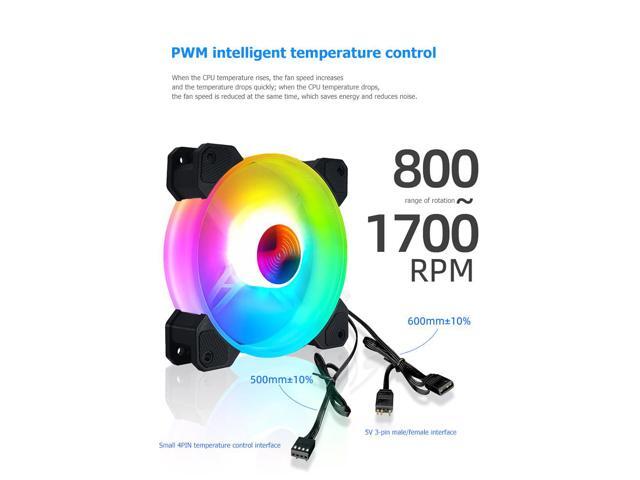 COOLMOON 12cm 12V 4Pin PWM PC Case Cooler Fan for Computer Chassis 5V 3Pin ARGB Lighting Radiator Cooling Heatsink Leaf color: White (white)...