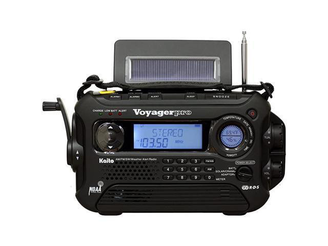 Voyager Pro KA600 Digital Solar Dynamo Crank Wind Up AMFMLWSW & NOAA Weather Emergency Radio with Alert & RDS, Flashlight and Reading Lamp + Smart...