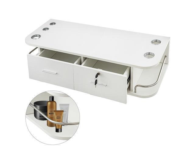 Wall Mount Hair Styling Ston Salon Barber Tools Holder Drawer Locking Cabinet