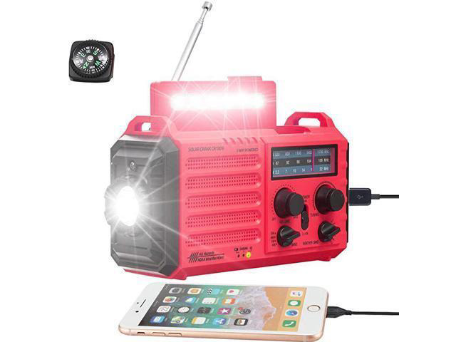 Powered NOAA Emergency Radio for Household Outdoor NOAAAMFMSW Portable Weather RadioampSOS Alarm Solar Power Hand Dynamo Crank2000mAh Power BankUSB...