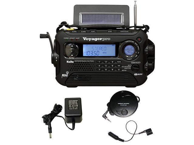 KA600 BLACK SolarCrank AMFMSW NOAA WeathBONUS AC adaptercharger Bonus Reel Antenna 5LED reading lamp 3LED flashlight