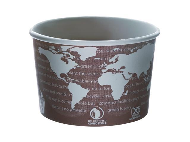 World Art PLA-Laminated Soup Containers, 1-Comp, Gray/White, 8oz, 500/