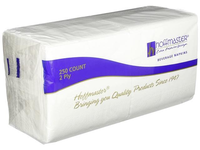 Beverage Napkins, 2-Ply 9 1/2 x 9 1/2, White, Embossed, 1000/Carton HFM180300
