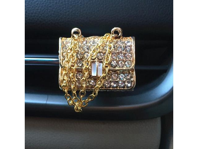 Bling Purse Accessories Girls Gift Auto Outlet Perfume Clip Air Freshener Scent Diffuser Elegant Decoration Ornament (Vehicles & Parts) photo
