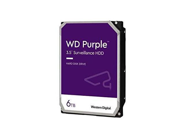 WD Purple 6TB Surveillance 3.5 Inch Internal Hard Drive - Allframe 4K - 180TB/yr, 64MB Cache, 5640 RPM Class - (WD64PURZ)