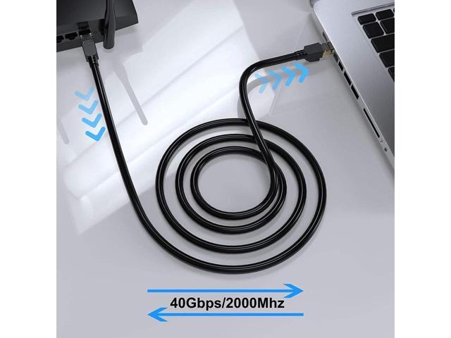 Cat 8 Ethernet Cable 50 ft Shielded 26AWG Lastest 40Gbps 2000Mhz SFTP Patch Cord Heavy Duty High Speed Cat8 LAN Network RJ45 Cable- in Wall Outdoor...