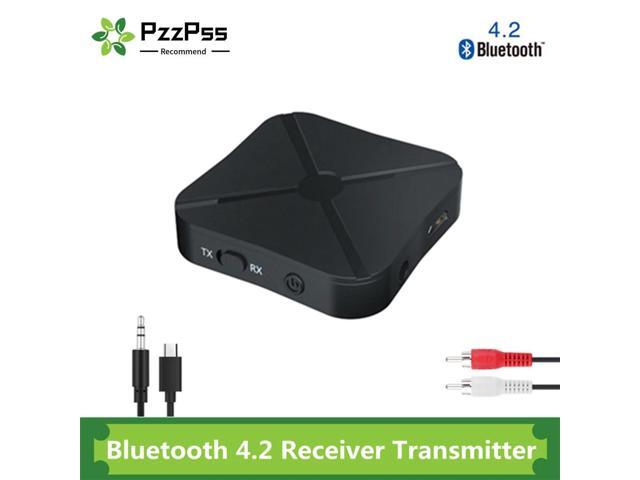 PzzPss Bluetooth 4.2 Receiver Transmitter 2 IN 1 Audio Music Stereo Wireless Adapter With RCA 3.5mm AUX Jack For Car TV PC