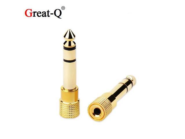 Great-Q 100ps/lot 6.35 1/4' M to 3.5 mm Female M/F Stereo Jack Adapter converter for Mcicrophone Earphone adaptador
