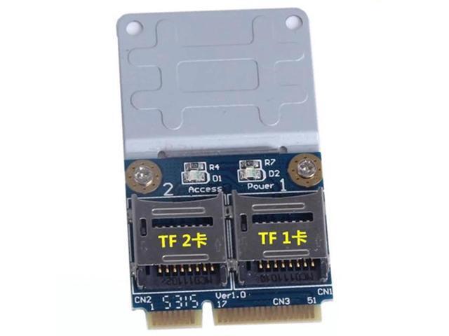 2 ports SSD HDD for Laptop Dual Micro SD SDHC SDXC to Mini PCI-e Memory Card reader mPCIe to 2 mini-sdcards adapter