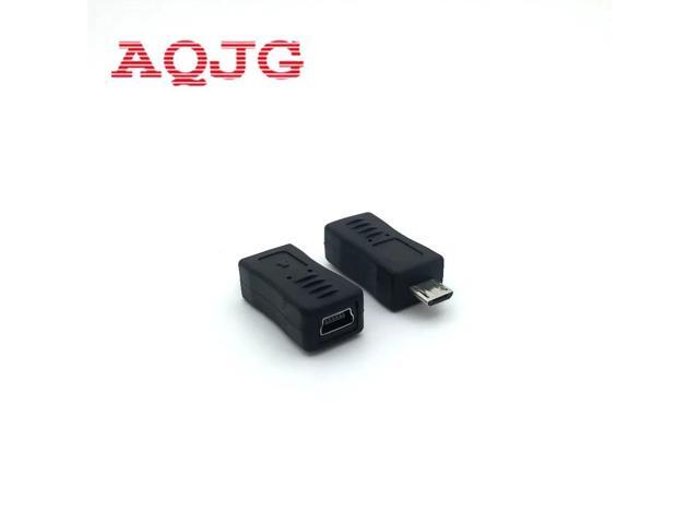 Black Micro USB male to Mini USB Female Adapter Converter Adaptor Promotion! Rotating car audio usb Charger adapter