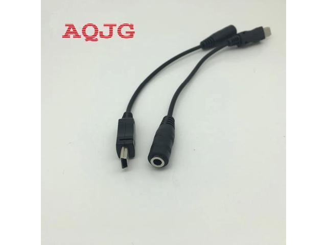 Mini USB Male to 3.5mm Jack Female Audio Cable Cord for Active Clip Mic Microphone Adapter for GoPro Hero 1 2 3 3+ Sports Camera